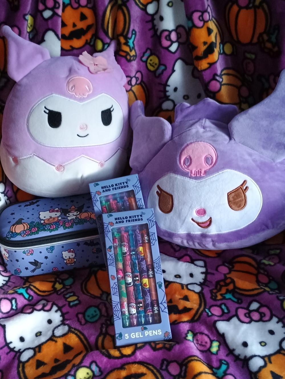 NWTSanrio Kuromi My Melody Purple Halloween Blanket Plush & Stationery Mega Lot
